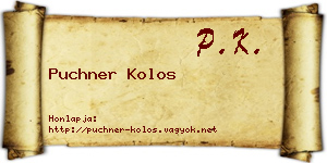Puchner Kolos névjegykártya